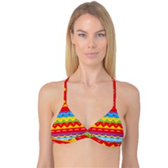 Colorful Waves                                                                                                           Reversible Tri Bikini Top by LalyLauraFLM