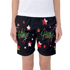 Happy Holidays 2  Women s Basketball Shorts by Valentinaart