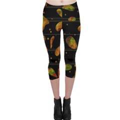 Floral Abstraction Capri Leggings  by Valentinaart