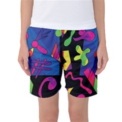 Colorful Shapes Women s Basketball Shorts by Valentinaart