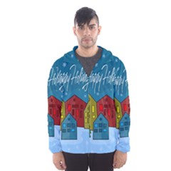 Xmas Landscape Hooded Wind Breaker (men) by Valentinaart