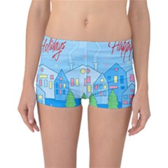 Xmas Landscape - Happy Holidays Reversible Boyleg Bikini Bottoms by Valentinaart