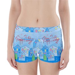 Xmas Landscape - Happy Holidays Boyleg Bikini Wrap Bottoms by Valentinaart