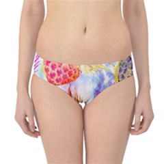 Colorful Pineapples Over A Blue Background Hipster Bikini Bottoms by DanaeStudio