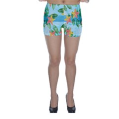 Tropical Starfruit Pattern Skinny Shorts by DanaeStudio