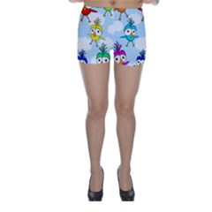Cute Colorful Birds  Skinny Shorts by Valentinaart