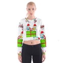 Cute Xmas birds Women s Cropped Sweatshirt View1