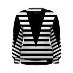 Black & White Stripes Big Triangle Women s Sweatshirt by EDDArt