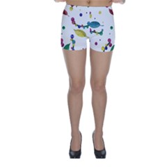 Abstract Floral Design Skinny Shorts by Valentinaart