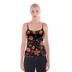 Flowers And Ladybugs 2 Spaghetti Strap Top by Valentinaart