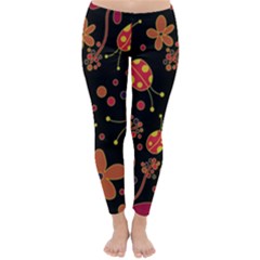Flowers And Ladybugs 2 Classic Winter Leggings by Valentinaart