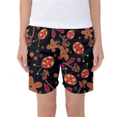 Flowers And Ladybugs 2 Women s Basketball Shorts by Valentinaart