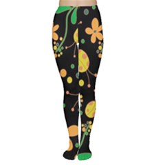 Ladybugs And Flowers 3 Women s Tights by Valentinaart