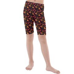 Exotic Colorful Flower Pattern  Kids  Mid Length Swim Shorts by Brittlevirginclothing