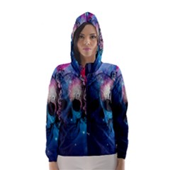 Colorful Space Skull Pattern Hooded Wind Breaker (women) by Brittlevirginclothing