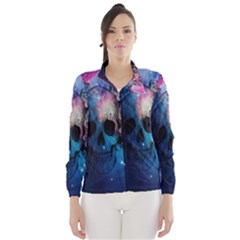 Colorful Space Skull Pattern Wind Breaker (women) by Brittlevirginclothing