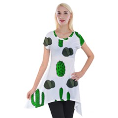 Cactuses 3 Short Sleeve Side Drop Tunic by Valentinaart