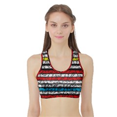 Simple Colorful Design Sports Bra With Border by Valentinaart