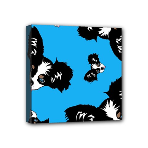 Cute Face Dog Funny Detective Mini Canvas 4  X 4  by AnjaniArt