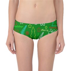 Green Xmas Pattern Classic Bikini Bottoms by Valentinaart