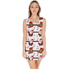 Xmas Song Pattern Sleeveless Bodycon Dress by Valentinaart