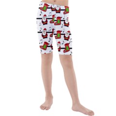 Xmas Song Pattern Kids  Mid Length Swim Shorts by Valentinaart