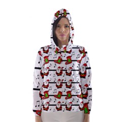 Xmas Song Pattern Hooded Wind Breaker (women) by Valentinaart