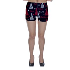 New Year Pattern - Red Skinny Shorts by Valentinaart