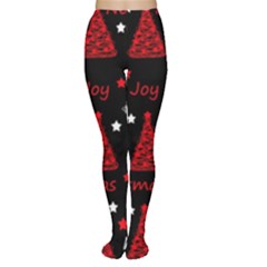 New Year Pattern - Red Women s Tights by Valentinaart