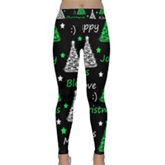 New Year Pattern - Green Classic Yoga Leggings by Valentinaart