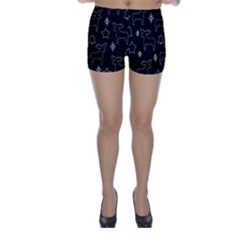 Black Xmas Pattern Skinny Shorts by Valentinaart