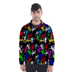 Colorful Lizards Pattern Wind Breaker (men) by Valentinaart