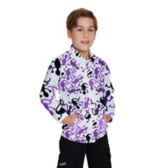 Lizards Pattern - Purple Wind Breaker (kids) by Valentinaart