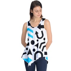 Cyan Right Direction Sleeveless Tunic by Valentinaart