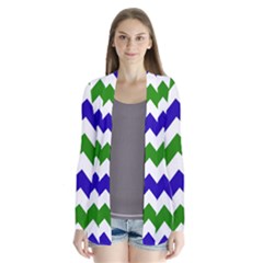 Blue And Green Chevron Cardigans by AnjaniArt