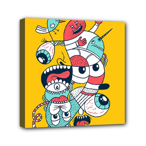 Monster Animals Mini Canvas 6  X 6  by AnjaniArt
