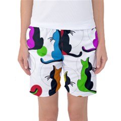 Colorful Abstract Cats Women s Basketball Shorts by Valentinaart