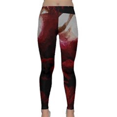 Dark Red Candlelight Candles Classic Yoga Leggings by yoursparklingshop