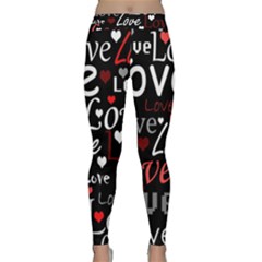 Red Love Pattern Classic Yoga Leggings by Valentinaart