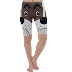 Bulldog Face Cropped Leggings  by Valentinaart