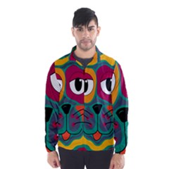 Colorful Cat 2  Wind Breaker (men) by Valentinaart