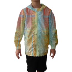 Unique Abstract In Green, Blue, Orange, Gold Hooded Wind Breaker (kids) by digitaldivadesigns