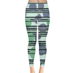 Green Simple Pattern Leggings  by Valentinaart
