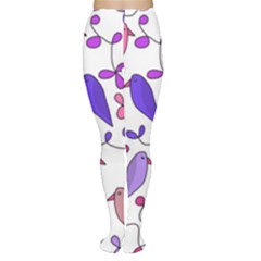 Flowers And Birds Pink Women s Tights by Valentinaart