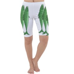 Mackerel - Green Cropped Leggings  by Valentinaart