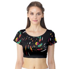Colorful Twist Short Sleeve Crop Top (tight Fit) by Valentinaart