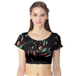 Colorful twist Short Sleeve Crop Top (Tight Fit)