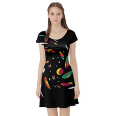Colorful Twist Short Sleeve Skater Dress by Valentinaart