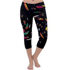 Colorful Twist Capri Yoga Leggings by Valentinaart