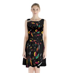 Colorful Twist Sleeveless Chiffon Waist Tie Dress by Valentinaart
